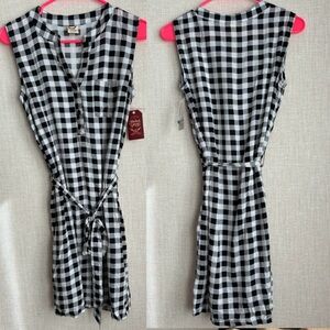 🖤B&W gingham sleeveless dress🤍